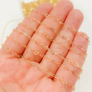 14K Gold Filled Flat Heart Link Chain